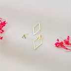 Brinco Prisma Dourado 14K