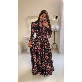 Vestido Feminino Longo Florido (Promoção Lançamento)