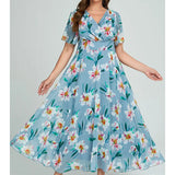Vestido Feminino Azul Floral (Promoção Lançamento)