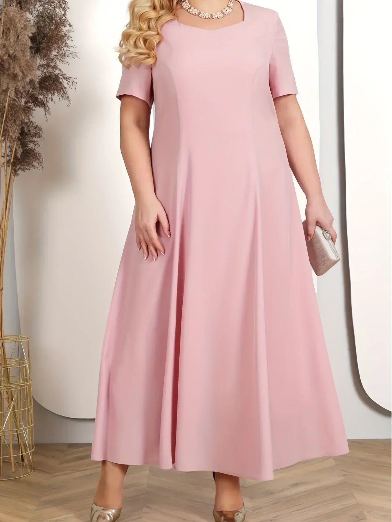 Vestido Bordado Rosa Duas Peças