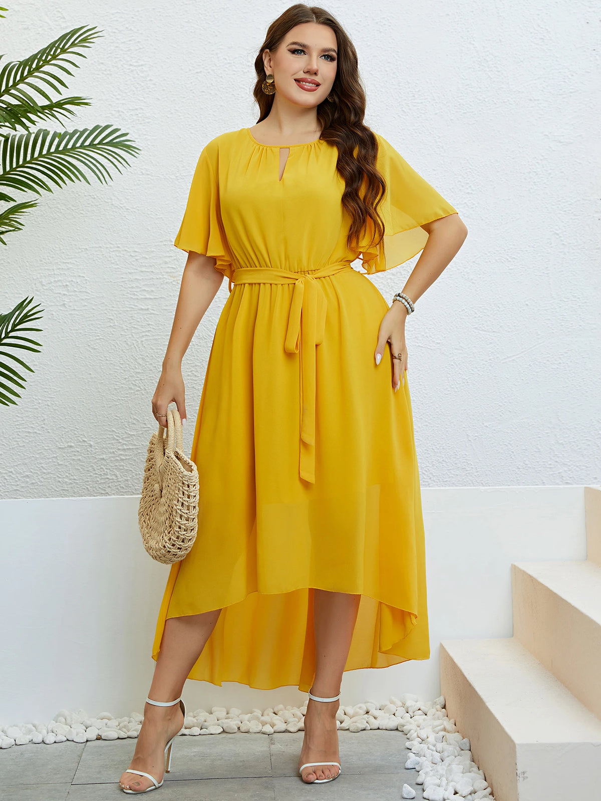 Vestido Feminino Casual Amarelo (Promoção Lançamento)