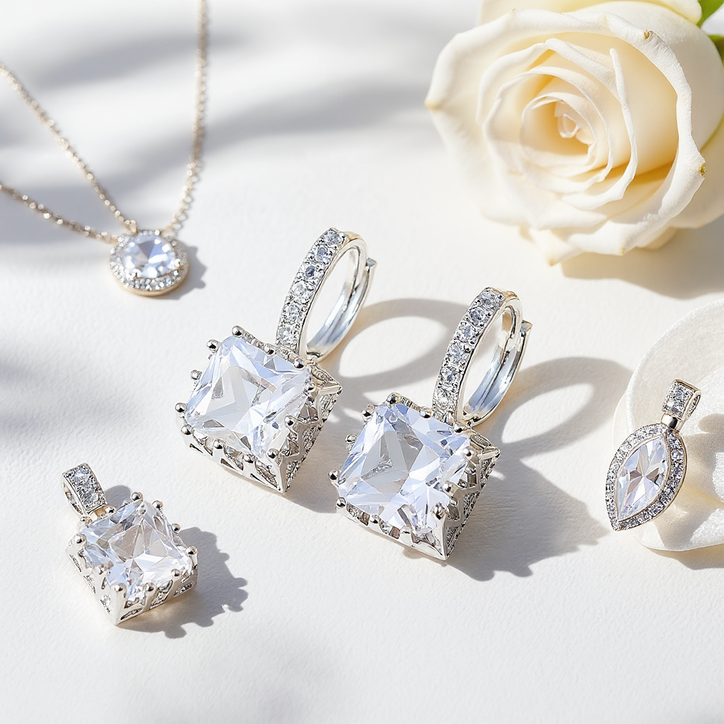 Brinco Lumière Étoile Ouro Branco 18K