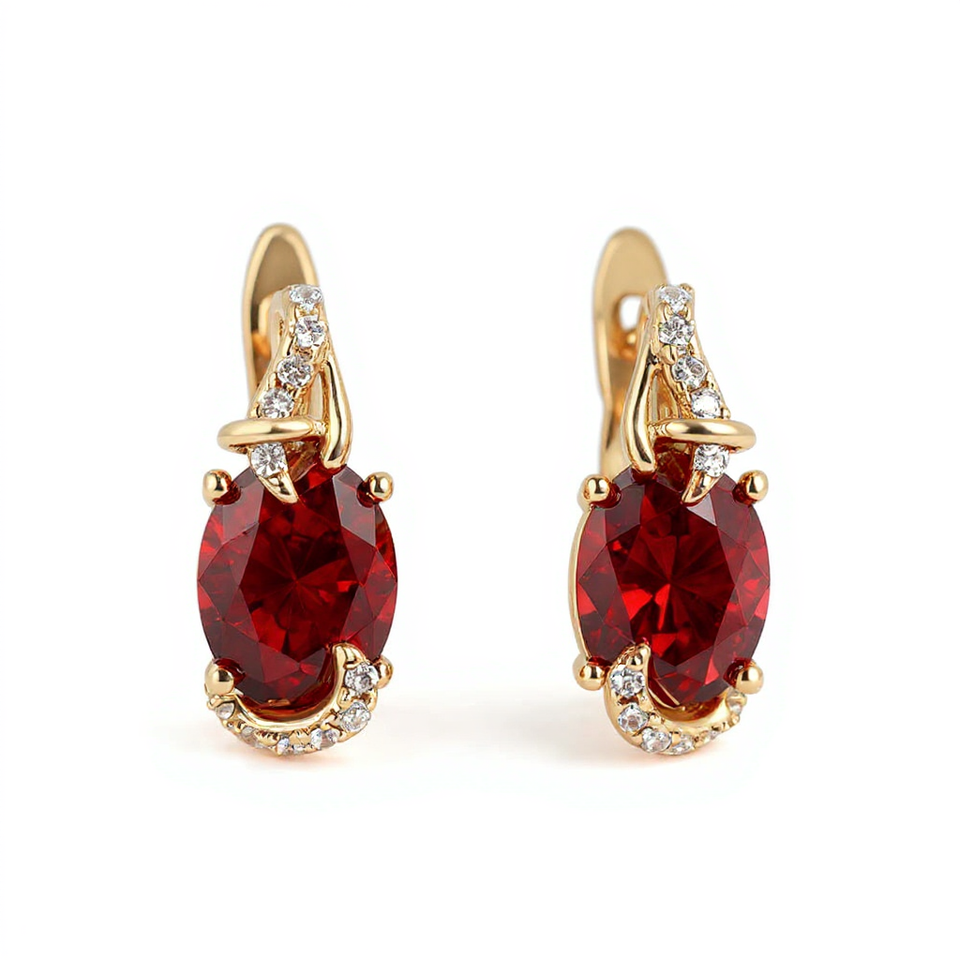 Brinco Rubis de Feu 18K